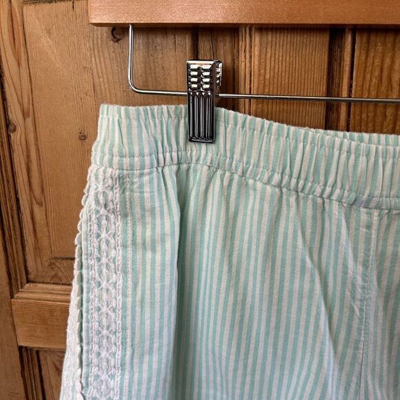 Vineyard Vines Shorts Tiffany Blue White Stripe Embroidery Pockets Elastic Small - Picture 2 of 11